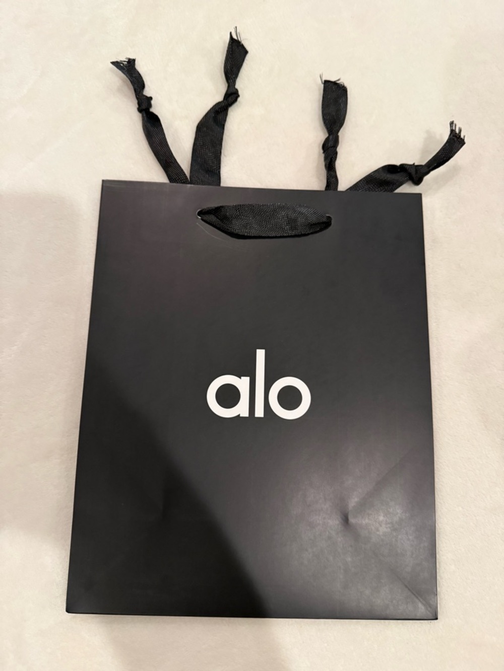 ALO Yoga Black Gift Bag with White Logo